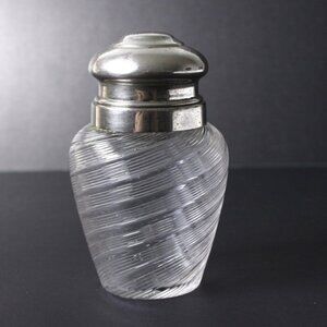 Antique Dutch wire glass kitchen storage container, tea caddy, spice jar, sugar